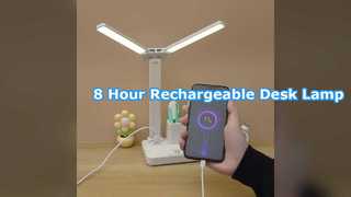 โคมไฟตั้งโต๊ะ LED แบบชาร์จไฟได้ระบบควบคุมแบบสัมผัสแบตเตอรี่ 8 ชั่วโมง