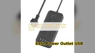 ปลั๊กไฟที่ปลอดภัยพร้อมช่องต่อ USB