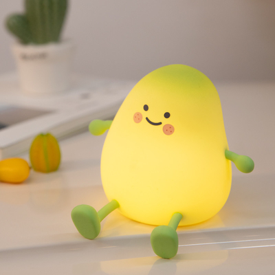 แมงโก้ ผลไม้ ไฟกลางคืน USB สามารถชาร์จใหม่ Dimming Touch ซิลิโคน โต๊ะโคมไฟ LED ตกแต่งข้างเตียง ของขวัญ เด็ก โคมไฟห้องนอน