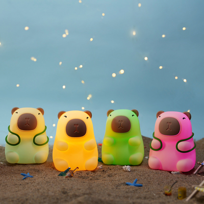 การมาถึงใหม่ 7 สี ซิลิโคน แคปิบารา กลางคืน แสงสว่าง ของขวัญวันเกิด