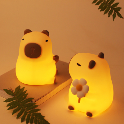 สีซิลิโคน น่ารัก แสงกลางคืน Capybara ไฟกลางคืนเด็ก ของขวัญ Usb สามารถชาร์จได้ สัตว์ ไฟกลางคืน ซิลิโคน