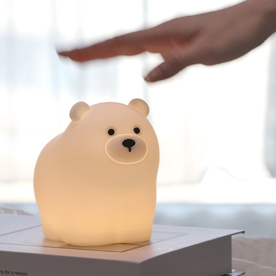 Muid Little White Bear Patting Lamp สีซิลิโคน เด็กอ่อนนุ่ม แสงเด็ก นอนข้างเตียง ห้องนอนสัมผัสแสงกลางคืน