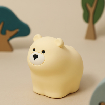 OEM Led Cute Cartoon Silicone Bear Sleep Lamp Usb Rechargeable Night Lamp ห้องนอนเด็ก ไฟกลางคืนข้างเตียง