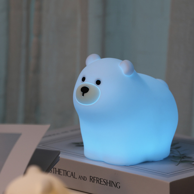 Muid Little White Bear Patting Lamp สีซิลิโคน เด็กอ่อนนุ่ม แสงเด็ก นอนข้างเตียง ห้องนอนสัมผัสแสงกลางคืน