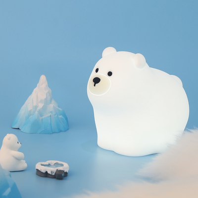 OEM Led Cute Cartoon Silicone Bear Sleep Lamp Usb Rechargeable Night Lamp ห้องนอนเด็ก ไฟกลางคืนข้างเตียง