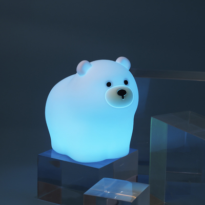 OEM Led Cute Cartoon Silicone Bear Sleep Lamp Usb Rechargeable Night Lamp ห้องนอนเด็ก ไฟกลางคืนข้างเตียง