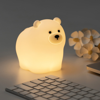 OEM Led Cute Cartoon Silicone Bear Sleep Lamp Usb Rechargeable Night Lamp ห้องนอนเด็ก ไฟกลางคืนข้างเตียง