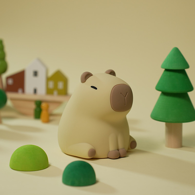 ใหม่ Cute Capybara สีซิลิโคน ไฟกลางคืน Usb Rechargeable Led Pat Lamp เวลา Dimming ตกแต่ง โต๊ะ นอน ไฟกลางคืน