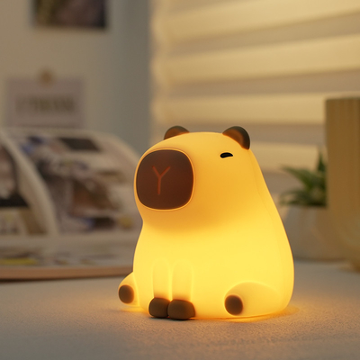 ใหม่ Cute Capybara สีซิลิโคน ไฟกลางคืน Usb Rechargeable Led Pat Lamp เวลา Dimming ตกแต่ง โต๊ะ นอน ไฟกลางคืน