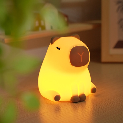 แสง LED Capybara สร้างสรรค์ ไฟกลางคืน สวย สีซิลิโคน โต๊ะข้างเตียง สําหรับห้องเด็ก ของขวัญบ้านฉลาด