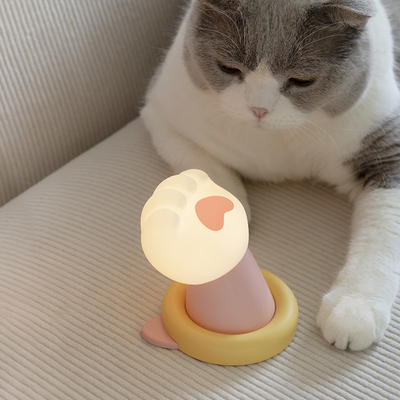 โรงงานควบคุมการนอนหลับน่ารัก CAT PAW USB โคมไฟห้องนอน โคมไฟซิลิโคน สามารถชาร์จใหม่ได้ แสงสัมผัส ไฟกลางคืนซิลิโคน