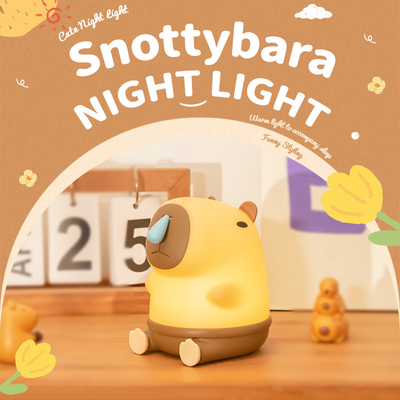 ขายปลีก Capybara ไฟกลางคืน สัตว์น่ารัก ไฟกลางคืน Snottybara ไฟสัมผัสซิลิโคน ตกแต่ง พกพา สามารถชาร์จใหม่สําหรับเด็ก
