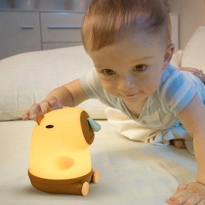 เครื่องประดับห้องสร้างสรรค์ LED สโนตตี้บารา ไฟกลางคืน USB ชาร์จใหม่ การ์ตูนสัตว์ Nursery ไซเลคอนหลอด