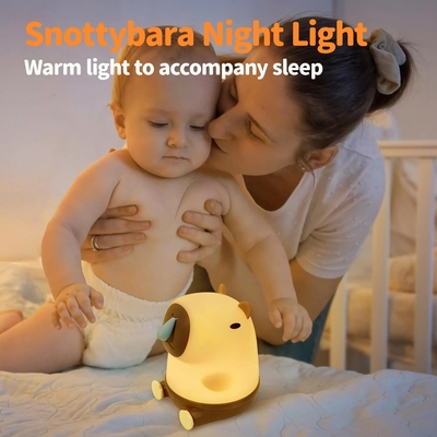 เครื่องประดับห้องสร้างสรรค์ LED สโนตตี้บารา ไฟกลางคืน USB ชาร์จใหม่ การ์ตูนสัตว์ Nursery ไซเลคอนหลอด