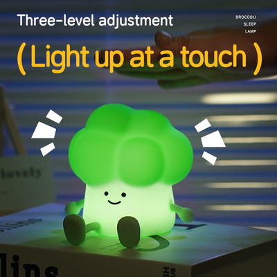 โบรคโคลี ไนท์ไลท์ ผักไฟฟ้าน้ํา USB การ์ตูน ซิลิโคน เด็ก เด็กตกแต่งห้องนอนเด็ก ของขวัญวันเกิด