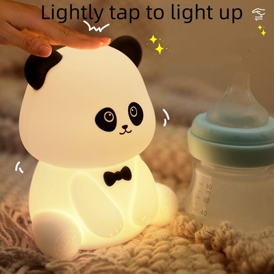 สัตว์น่ารัก ยูเอสบี แหลมเด็กซิลิโคนปันด้า LED ไฟกลางคืนสําหรับเด็ก ไฟกลางคืน