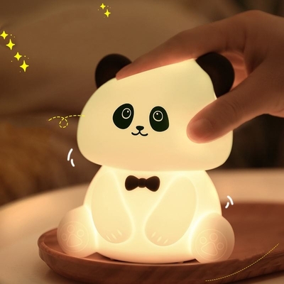 สัตว์น่ารัก ยูเอสบี แหลมเด็กซิลิโคนปันด้า LED ไฟกลางคืนสําหรับเด็ก ไฟกลางคืน