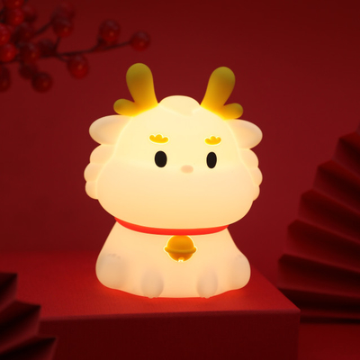LED USB ชาร์จใหม่ Dimming มังกรสัมผัส การ์ตูน น่ารัก ห้องนอนตกแต่ง ซิลิโคนเด็ก Loong โต๊ะโคมไฟ กลางคืน