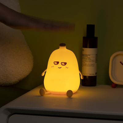 กล้วยน่ารัก การ์ตูน ผลไม้ LED ไฟกลางคืน โคมไฟซิลิโคน เคลียร์สัมผัสเซ็นเซอร์เวลา USB สามารถชาร์จได้ เด็ก ห้องนอน ของขวัญวันเกิด