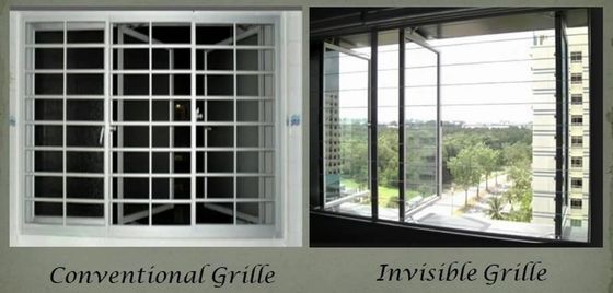อลูมิเนียม Track Frame Grille Screen ไม่มองเห็น 304/316 เกรดเคเบิลสแตนเลส