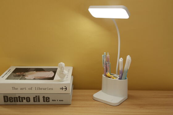 Modern LED Desk Lamp with USB Charging 3 Flexible Pen Holders Phone Holder Stepless Dimmable for Bedroom Study for Reading Room