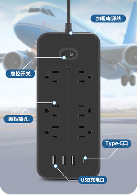 ปลั๊กไฟตั้งโต๊ะแบบพกพาพร้อมช่องเสียบ USB 5V 2.4A