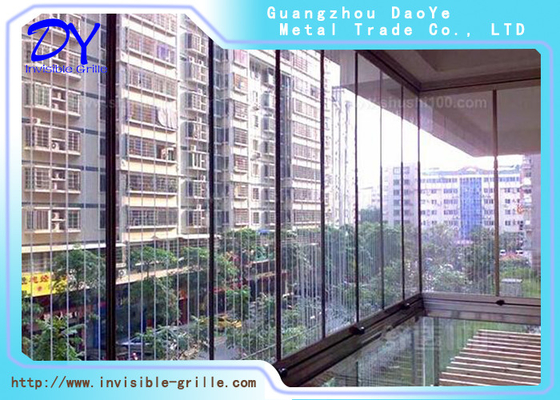 Modern Invisible Balcony Grill Anti Theft Net สีเทาสีดำสีขาว