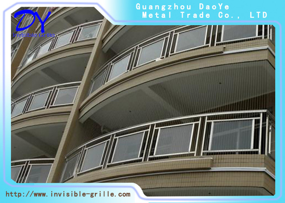 316 Grade Aircraft Deck Cable House ตะแกรงนิรภัยที่มองไม่เห็นสำหรับระเบียง