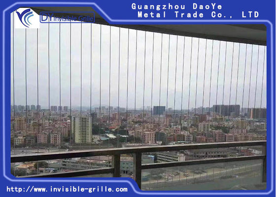 ความปลอดภัย 2.0 มม. 316 ลวดสแตนเลสระเบียง Invisible Grille